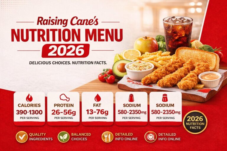 Raising Cane’s Menu Nutrition (2026)
